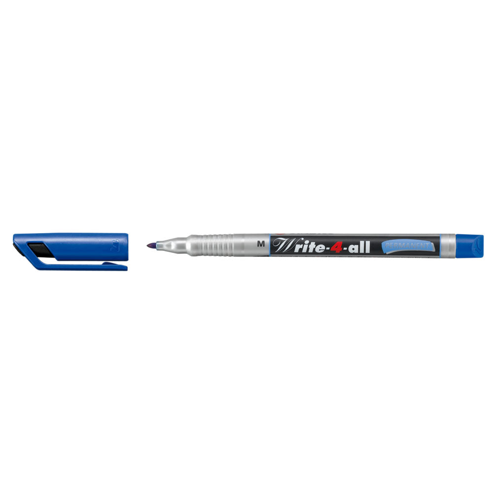 Marker permanent Stabilo, Write-4-All, corp plastic, varf rotund, 1 mm, albastru Marker permanent Stabilo, Write-4-All, corp plastic, varf rotund, 1 mm, albastru